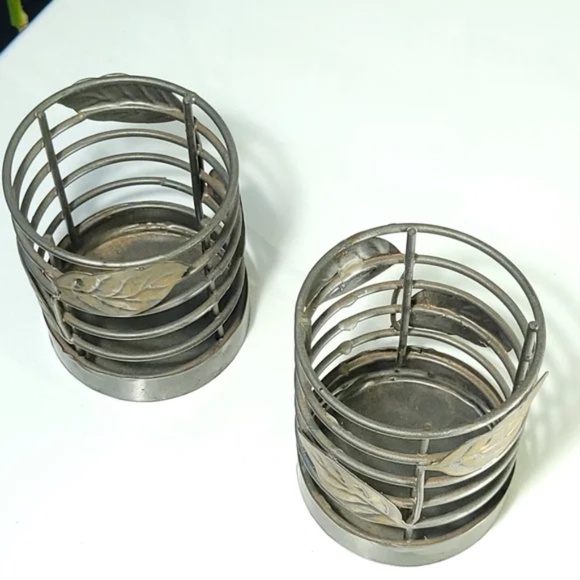 3/$25 Open Design Candleholders with stamped leaves - Picture 2 of 7